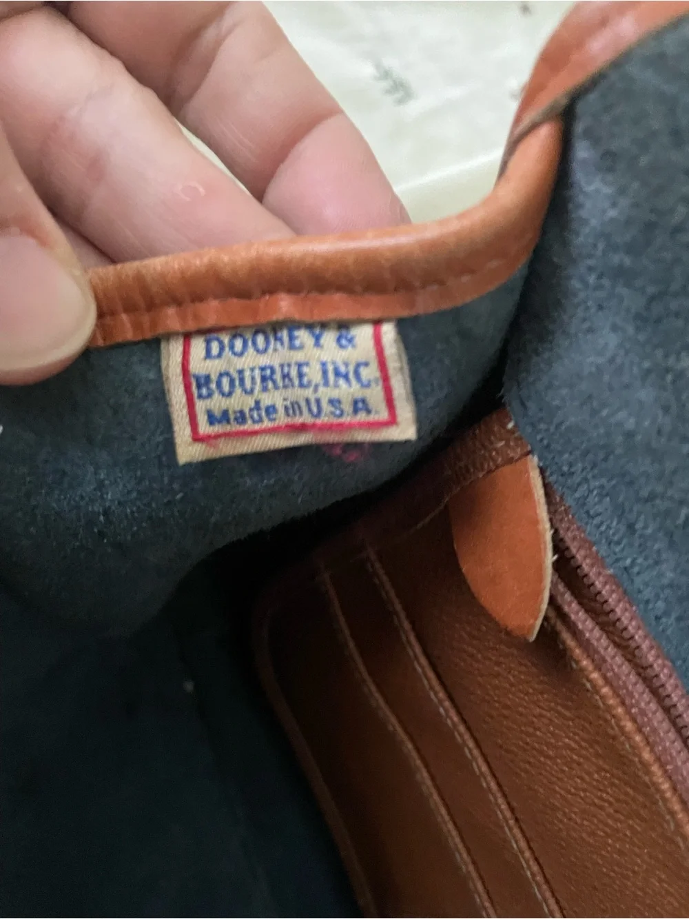 Dooney & Bourke Black with Brown Leather Trim Messenger Bag